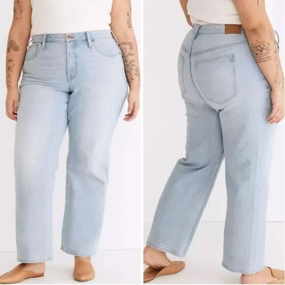 NEW Madewell‎ Plus Perfect Vintage Wide-Leg Crop Jean in Edmunds Wash, 28W - Picture 1 of 16